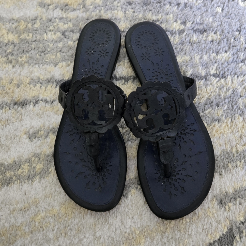 Tory Burch Laser Cut Fringe Miller Sandals
